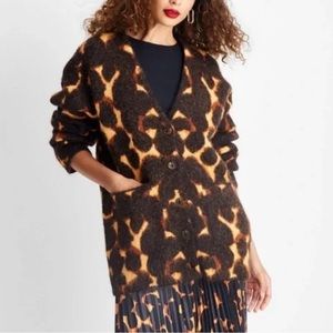 Future Collective V-Neck Relaxed Cardigan Black Tortoise Shell